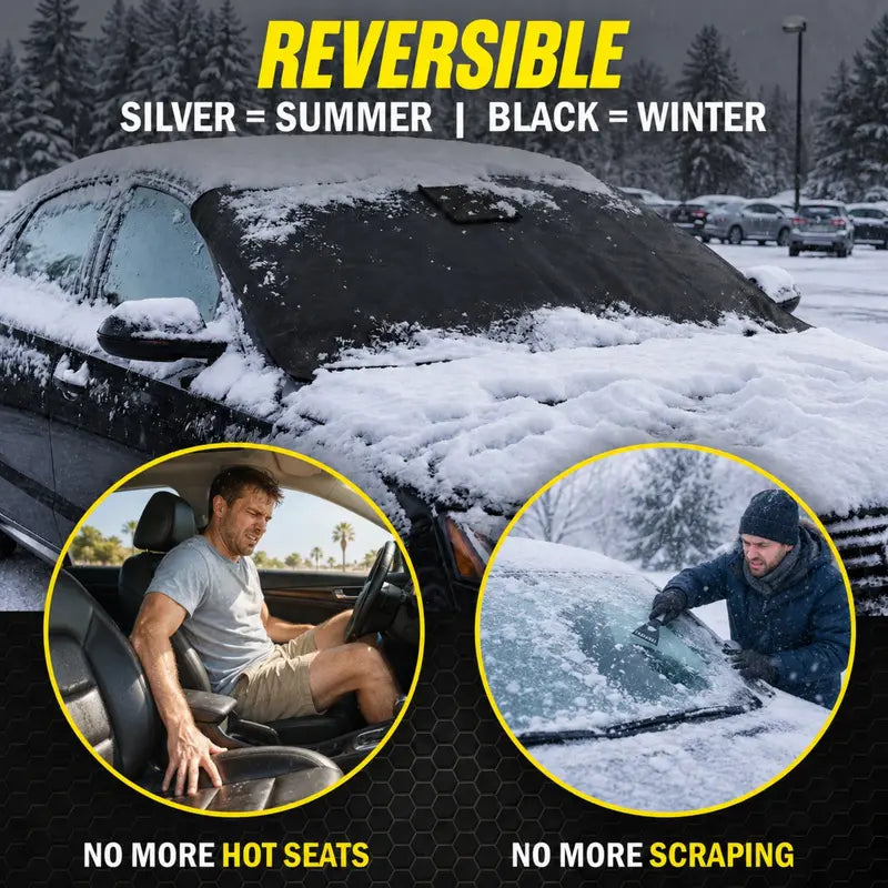 WeatherForce 365 Ultimate Car Windshield Protector - All-Season, Anti-Theft & Reversible Fit: Most Cars, SUVs & Trucks