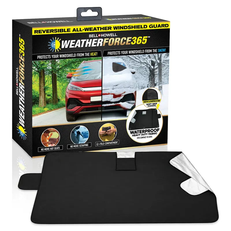 WeatherForce 365 Ultimate Car Windshield Protector - All-Season, Anti-Theft & Reversible Fit: Most Cars, SUVs & Trucks