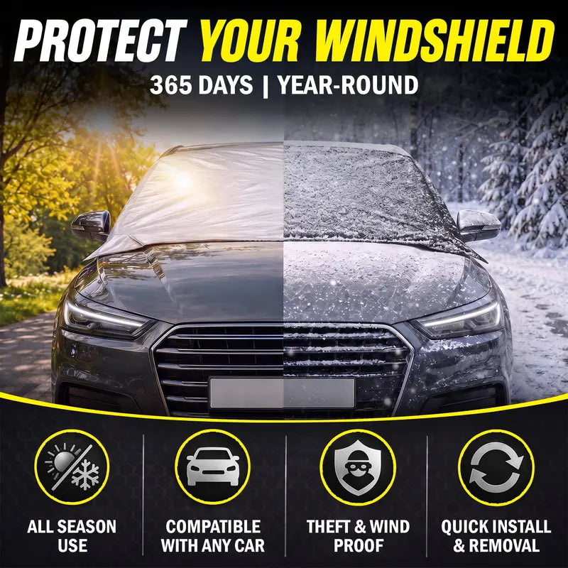 WeatherForce 365 Ultimate Car Windshield Protector - All-Season, Anti-Theft & Reversible Fit: Most Cars, SUVs & Trucks