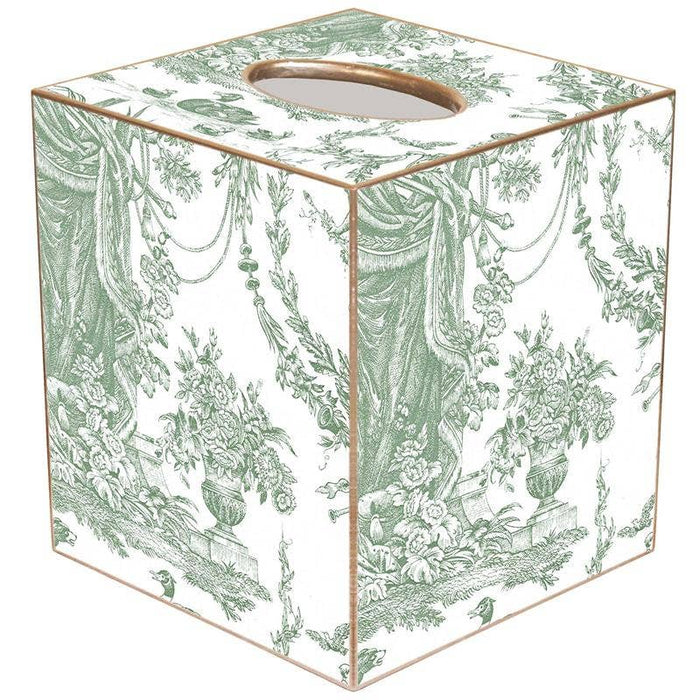 Marye-Kelley - Sage Toile Tissue Box Cover