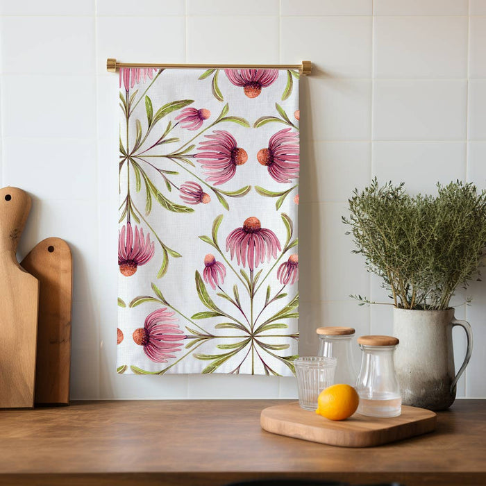 Sarah Rose - Echinacea Organic Linen Tea Towel