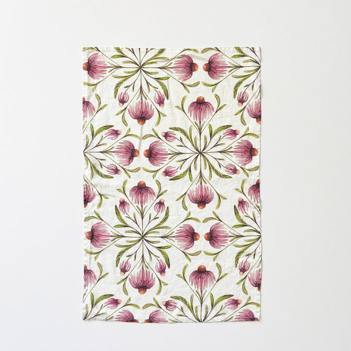 Sarah Rose - Echinacea Organic Linen Tea Towel